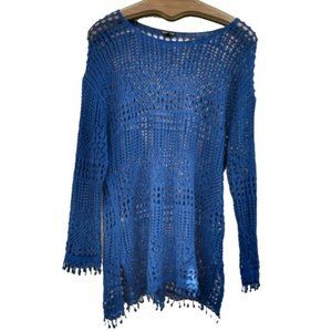 Hannah Blue Knit Pullover Sweater XL